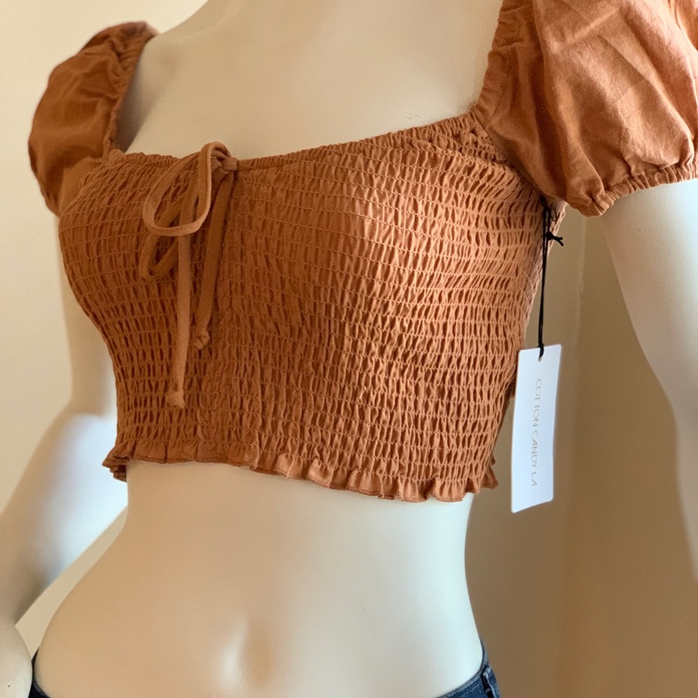 Cotton Candy LA Smocked Crop Top